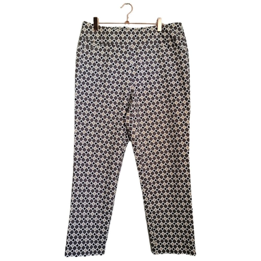 Krazy Larry Womens Pants Size 10 Capri Pull On Geometric High Rise